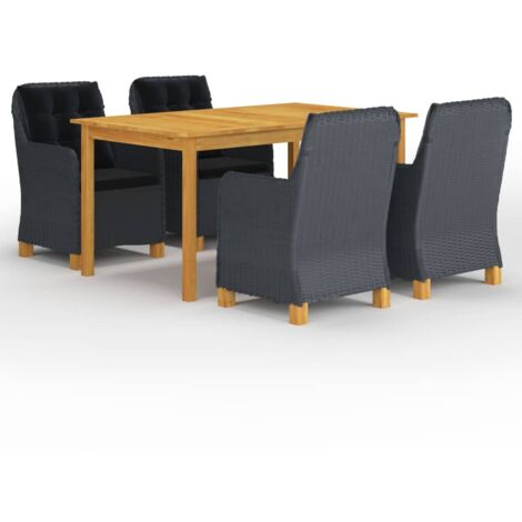 Garten-Essgruppe 5 Teilig Dunkelgrau