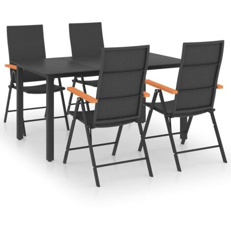 Garten Essgruppe 5-teilig Schwarz und Braun