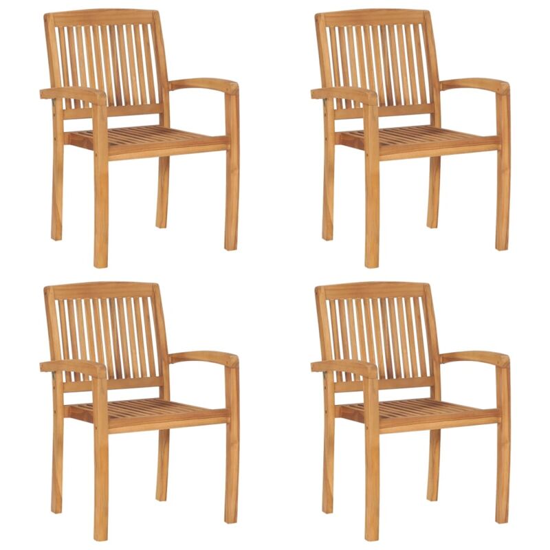 Vidaxl - Stapelbare Gartenstühle 4 Stk. Massivholz Teak