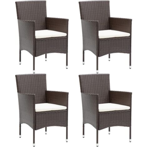 Garten-Essstühle 4 Stk. Poly Rattan Braun CFW538281