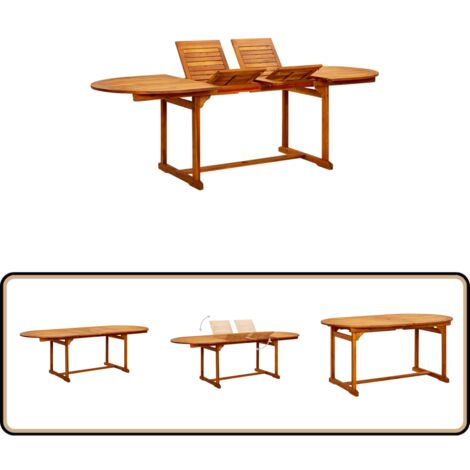 Garten-Esstisch (160-240)x100x75 cm Massivholz Akazie - Holztisch - Gartentisch - Esstisch - Akazienholz - Wetterfest