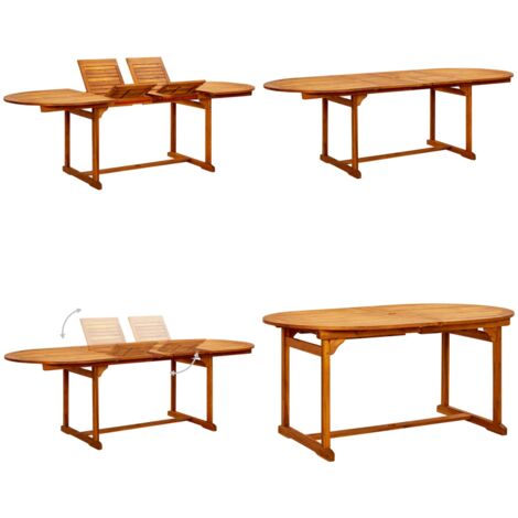 Garten-Esstisch (160-240)x100x75 cm Massivholz Akazie - Holztisch - Gartentisch - Esstisch - Akazienholz - Wetterfest - Home & Living