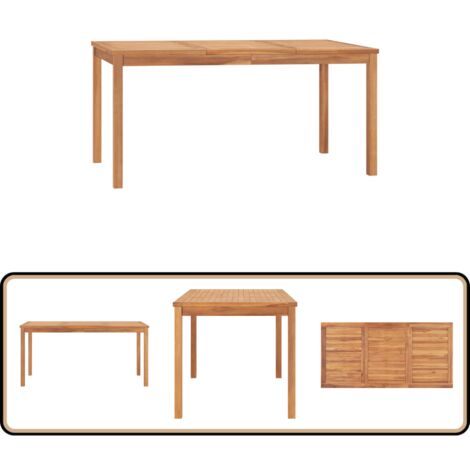 Garten-Esstisch 160x80x77 cm Massivholz Teak - Gartentisch - Teak Holz - Massivholzmöbel - Outdoortisch - Esszimmertisch