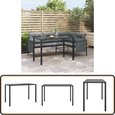 Garten-Esstisch Anthrazit 110x54x70 cm Stahl - Gartenstuhl - Esszimmertisch - Terrassenmöbeln - Outdoor Möbel - Balkonmöbel