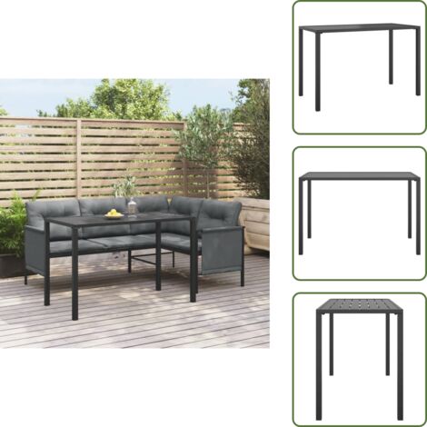 Garten-Esstisch Anthrazit 110x54x70 cm Stahl - Gartenstuhl - Esszimmertisch - Terrassenmöbeln - Outdoor Möbel - Balkonmöbel
