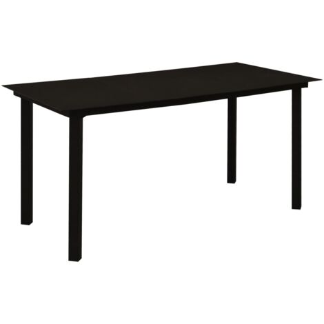 Garten-Esstisch Schwarz 150x80x74 cm Stahl und Glas vidaXL