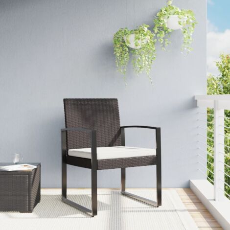 Garten-Esszimmerstühle Set von 2 braun Rattan PP