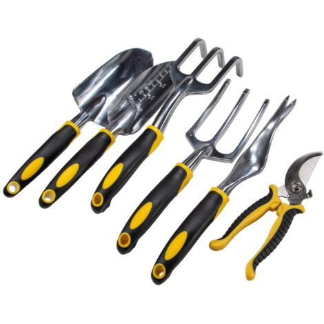 Garten Handwerkzeuge Set 6tlg Schaufel, Kelle, Kultivator, Harke, Schere, Unkrautstecher
