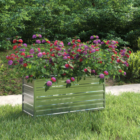 Garten-Hochbeet 100x40x45 cm Verzinkter Stahl Silber CFW268442