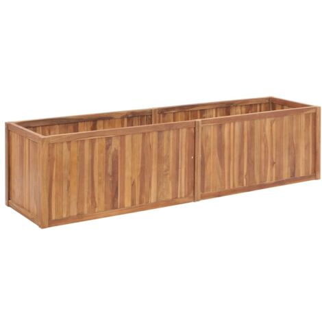 Garten-Hochbeet 200 x 50 x 50 cm Massivholz Teak vidaXL