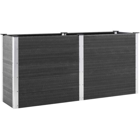 Garten-Hochbeet 200x50x91 cm WPC Grau vidaXL