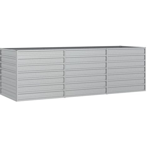 Garten-Hochbeet 240x80x77 cm Verzinkter Stahl Silbern vidaXL