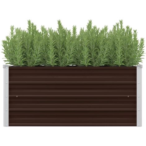 Garten-Hochbeet Braun 100 x 40 x 45 cm Verzinkter Stahl CFW324526