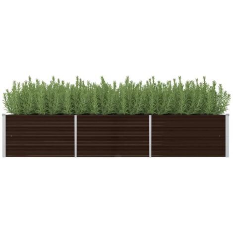 Garten-Hochbeet Braun 240 x 80 x 45 cm Verzinkter Stahl CFW854032