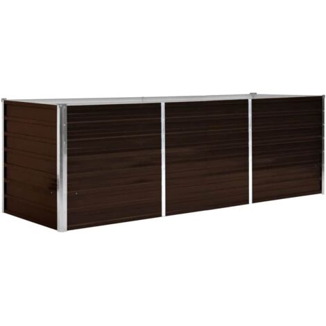 Garten-Hochbeet Braun 240 x 80 x 77 cm Verzinkter Stahl vidaXL