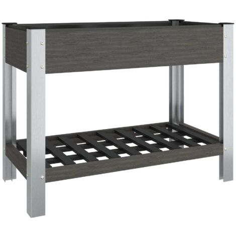Garten-Hochbeet mit Ablage Grau 100x50x75 cm WPC vidaXL