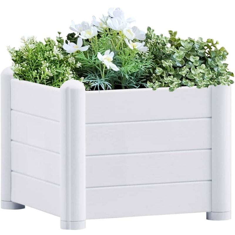 Garten-hochbeet Pp Weiß 43x43x35 Cm Vidaxl802526