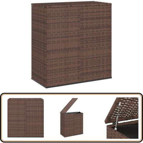 Garten-Kissenbox PE Rattan 100x49x103,5 cm Braun - Gartenkiste - PE-Rattan Box - Stauraum Garten - Outdoor Möbel - Wetterfestes Material