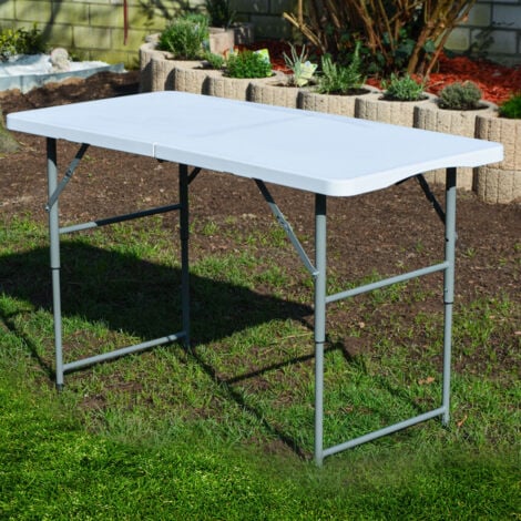 Garten Klapptisch - 120 x 60 cm Höhenverstellbar - Camping Gartentisch Klappbar
