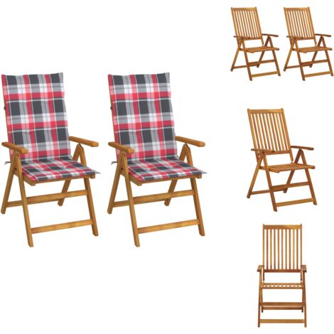 Garten-Liegestühle 2 Stk. mit Kissen Akazie Massivholz - Gartensessel - Holzsessel - Gartenliege - Liegesessel - Outdoor Möbel