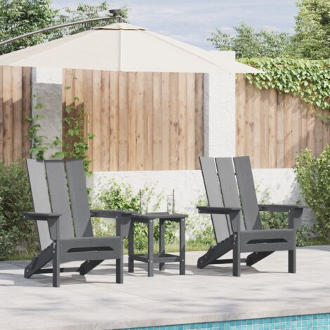 Garten Lounge Möbel 3 pcs Hellgrau 38 x 38 x 46cm Plastik vidaXL