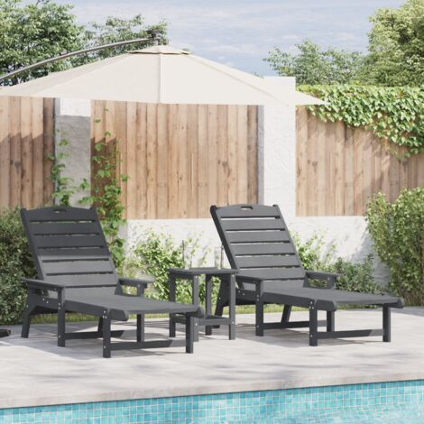 Garten Lounge Möbel 3 pcs Hellgrau 38 x 38 x 46cm Polyethylen vidaXL