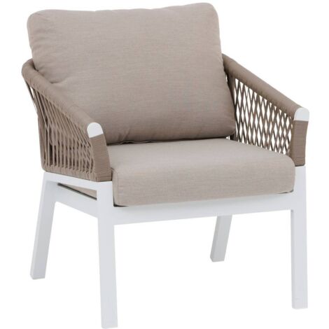 Garten-Lounge-Sessel Oriengo Taupe & Weiß