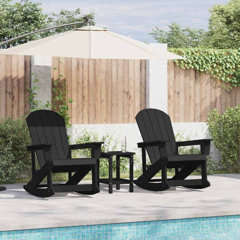 Adirondack Schaukelstühle 2 Pcs Schwarz Hdpe Vidaxl