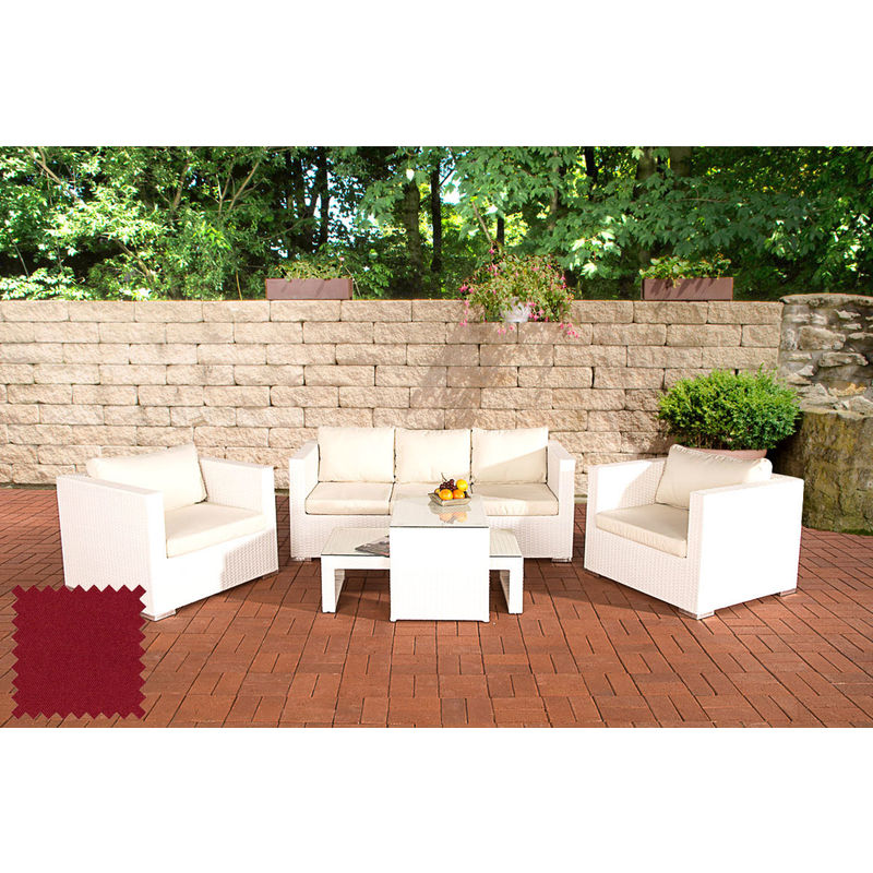 Garten Lounge-Set Malolo-weiß-Rubinrot - CLP111923302