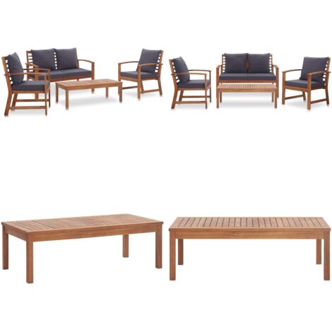Garten-Lounge-Set mit Auflagen 4-tlg. Massivholz Akazie - Gartenmöbeln - Loungemöbel - Holztisch - Gartentisch - Esszimmergarnitur - Home & Living
