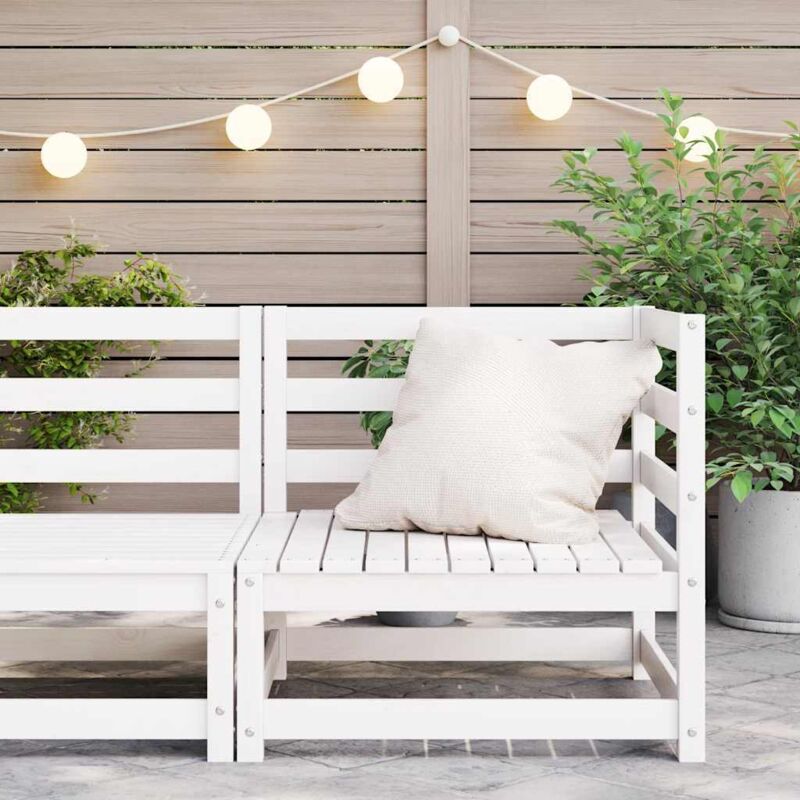 Garten-ecksofa Weiß Massivholz Kiefer - Vidaxl