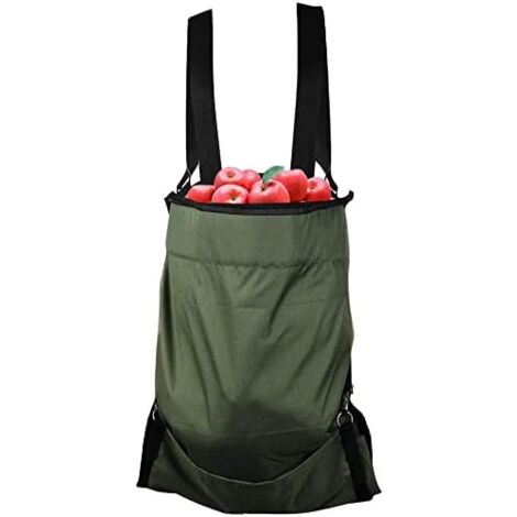 Garten-Obstpflückschürze – große Obstpflücktasche aus strapazierfähigem Oxford-Stoff – grüne Aufbewahrungstaschen für Obst und Gemüse mit verstellbarer Größe für Damen und Herren