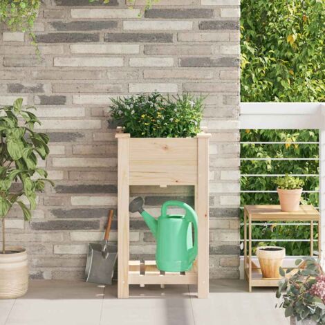 Garten-Pflanzgefäß mit Regal Beige 45 x 45 x 76,5 cm vidaXL