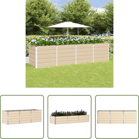 Garten -  Pflanzkübel Elfenbein 240 x 80 x 75 cm Stahl