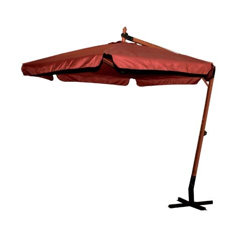 Garten Regenschirm in Naturholz 300 cm Bordeaux Blatt