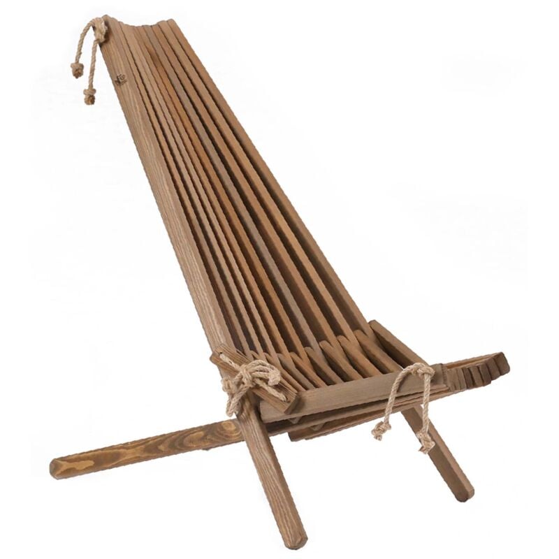 Jardinion - Garten Relax Chaise longue, Chaise en bois, Chaise de jardin sans coussin, Chaise pliante en bois pour le jardin, la terrasse ou le