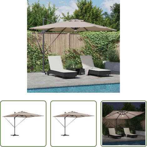 Garten -  Roma Parasol Taupe 286 x 284 x 270 cm Aluminium und Polyester