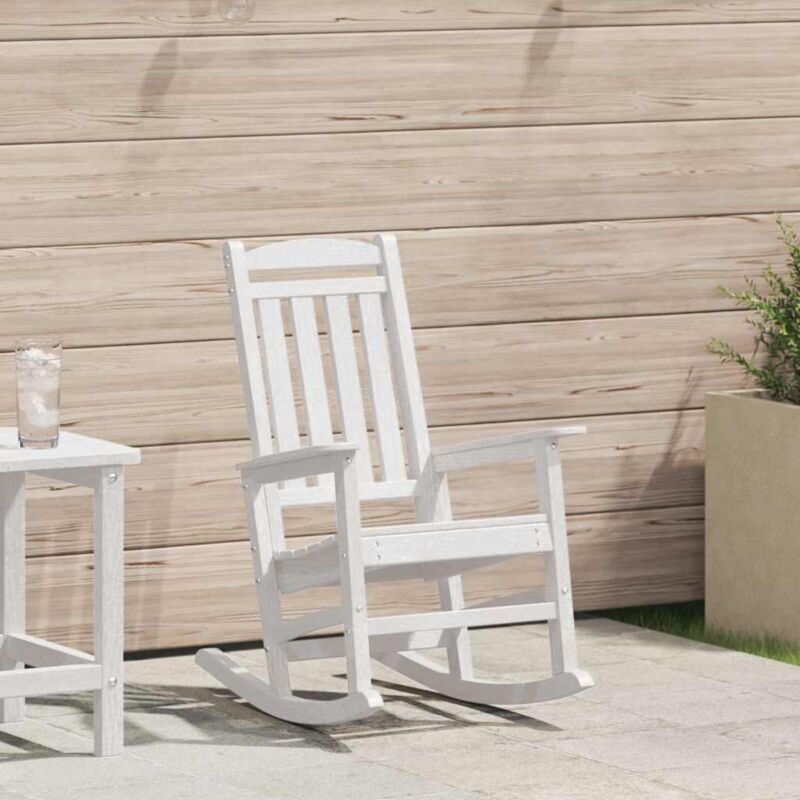 Garten Schaukelstuhl Weiß 70x92x108 Cm Hdpe Vidaxl 963438