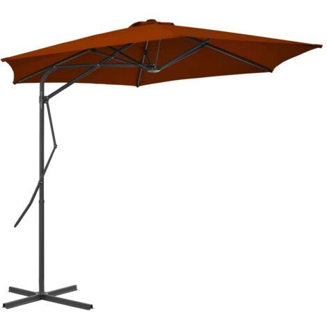 Garten-Schirm mit Stahlmast Terrakotta 300x230 cm