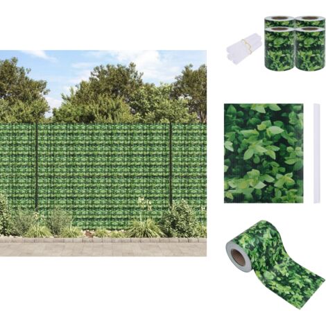 Garten-Sichtschutz 4 Stk. PVC 35x0,19 m Grün - Zaunfoliene - Gartenzäunen - Sichtschutz - PVC-Folie - Wetterfest