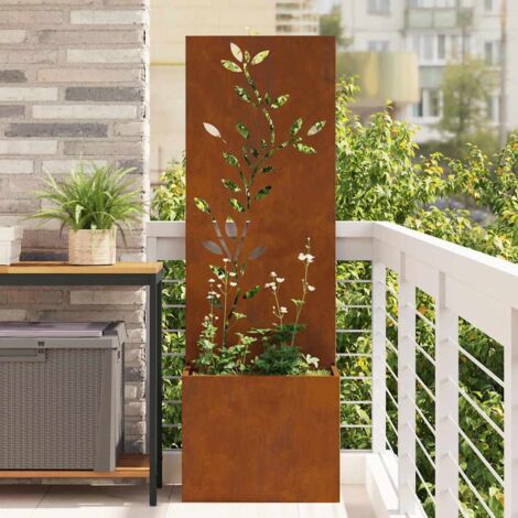 Garten Sichtschutz-Leinwand Rostig 50 x 140 cm Wetterfeststahl vidaXL