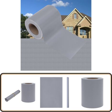 Garten-Sichtschutz PVC 35x0,19 m Matt-Hellgrau - Zaunsichtschutz - PVC-Folie - Gartendekoration - Sonnenschutz - Windschutz