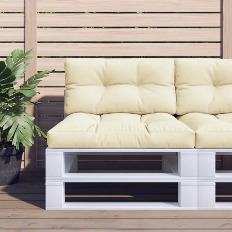Vidaxl Palettenkissen Creme 70x40x12 Cm Stoff