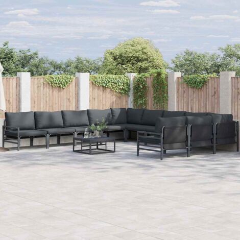 Garten-Sofa-Set 11 pcs Anthrazit Stahl vidaXL