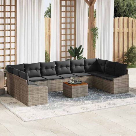 Garten-Sofa-Set 11 pcs Grau vidaXL