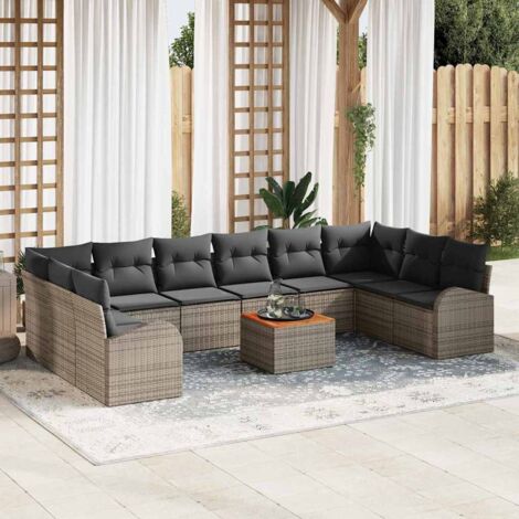 Garten-Sofa-Set 11 pcs Grau vidaXL