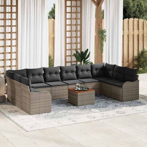 Garten-Sofa-Set 11 pcs Grau vidaXL
