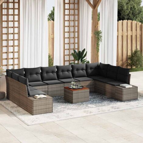 Garten-Sofa-Set 11 pcs Grau vidaXL
