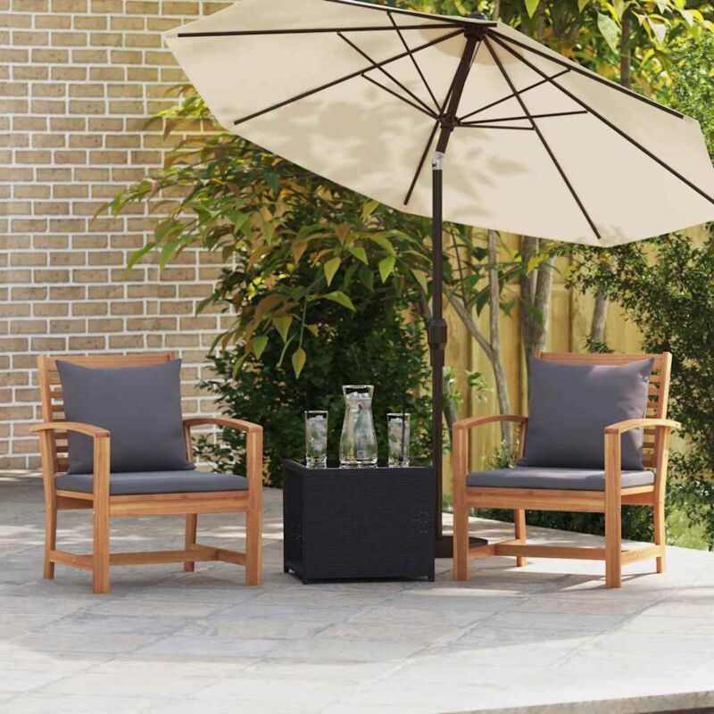 Vidaxl - Gartenstühle 2 Pcs Natur 60 X 65 X 76.5 Cm Teak-massivholz