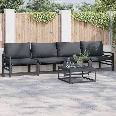 Garten-Sofa-Set 4 pcs Anthrazit Stahl vidaXL